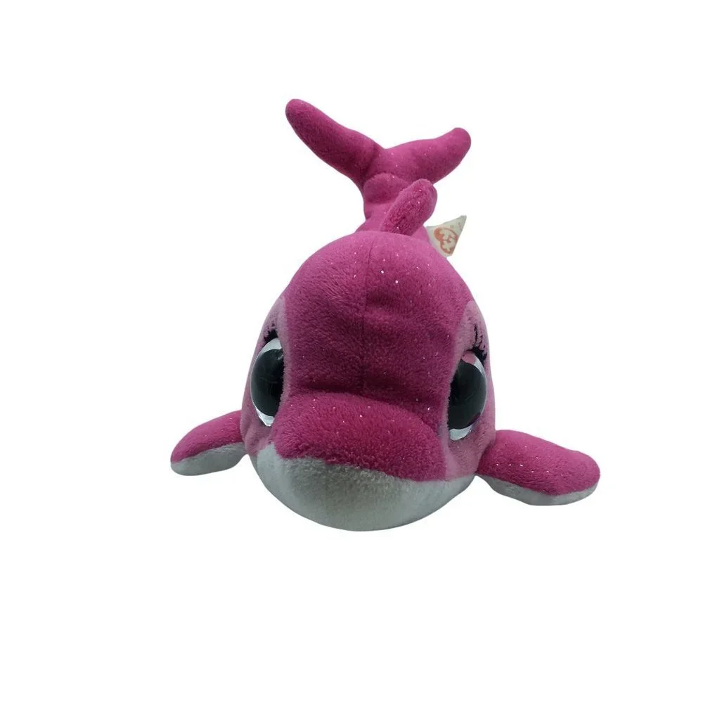 ty whale plush SURF Beanie Boos pink big sparkly eyes 3.5